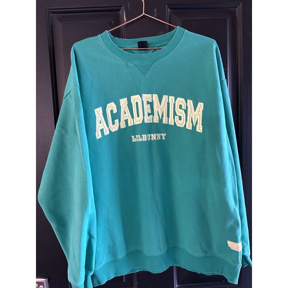 LILBETTER Green Crew Neckline Long Sleeves Graphic Print Sweatshirt Size XL